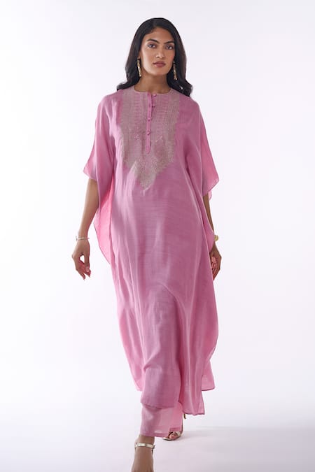 Ankita Dharman Embroidered Yoke Kaftan With Pant 