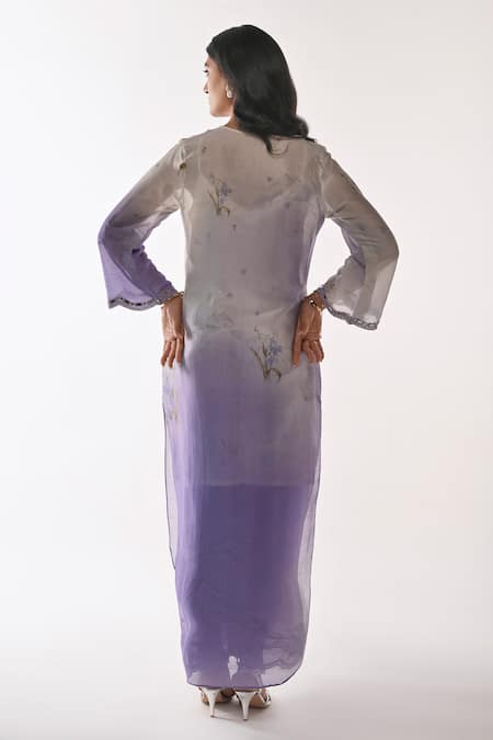 Ankita Dharman Purple Poem Kaftan With Pant 