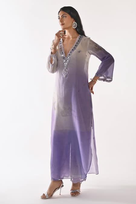 Ankita Dharman Purple Poem Kaftan With Pant 