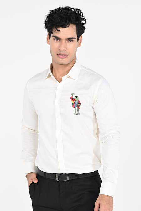 Kalpana Naik Mr Frog Embroidered Giza Cotton Shirt 
