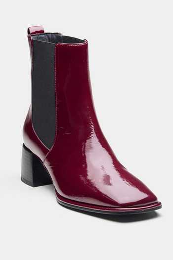 Buy_Oroh_Burgundy Alma Manuela Patent Leather Ankle Boots _Online_at_Aza_Fashions