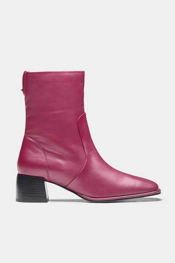 Buy_Oroh_Maroon Abigail Ankle Boots With Block Heel _Online_at_Aza_Fashions