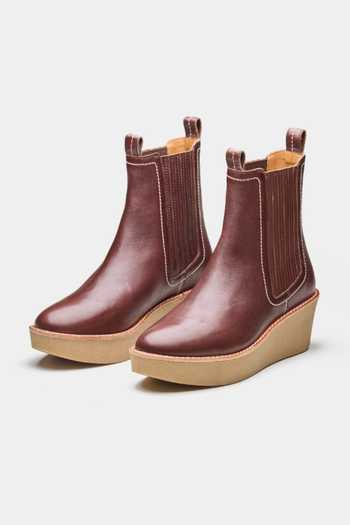 Oroh_Brown Elisa Genuine Leather Ankle Boots _at_Aza_Fashions