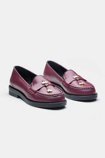Oroh Antonia Genuine Leather Loafers with Metal Accent