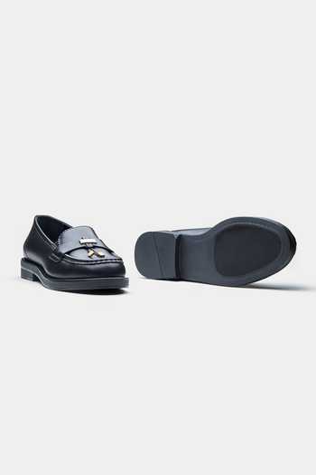 Oroh_Black Antonia Loafers With Gold-tone Tassel Detail _Online_at_Aza_Fashions