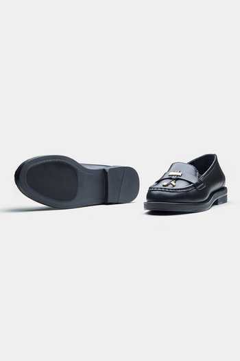 Buy_Oroh_Black Antonia Loafers With Gold-tone Tassel Detail _Online_at_Aza_Fashions