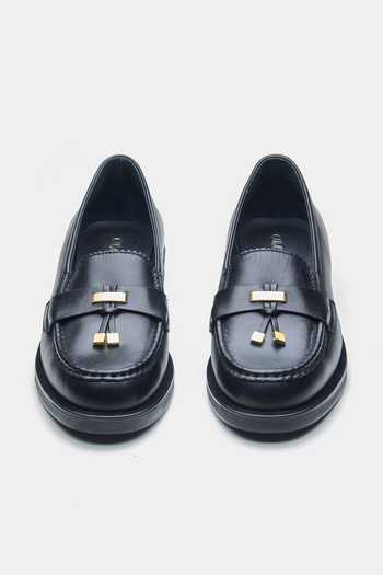 Buy_Oroh_Black Antonia Loafers With Gold-tone Tassel Detail 