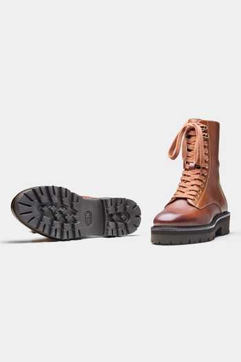 Oroh_Brown Esperanza Biker Ankle Boots _Online_at_Aza_Fashions