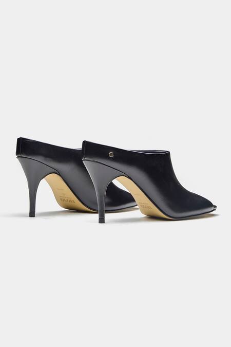 Oroh_Black Celia Open Toe Pencil Heel Mules _Online_at_Aza_Fashions
