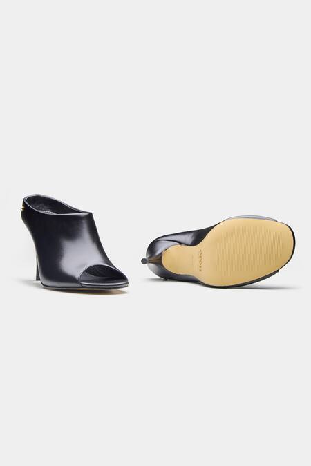 Oroh_Black Celia Open Toe Pencil Heel Mules _at_Aza_Fashions
