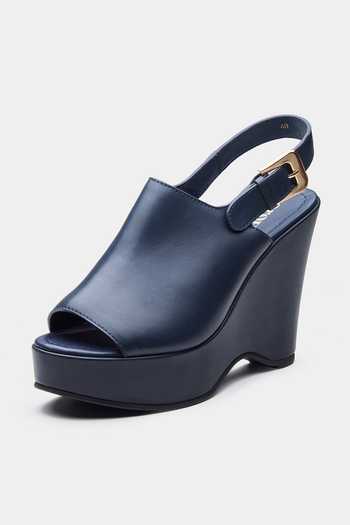 Shop Oroh Navy Marta Open-toe Wedge Sandals Shop_Oroh_Navy Marta Open-toe Wedge Sandals