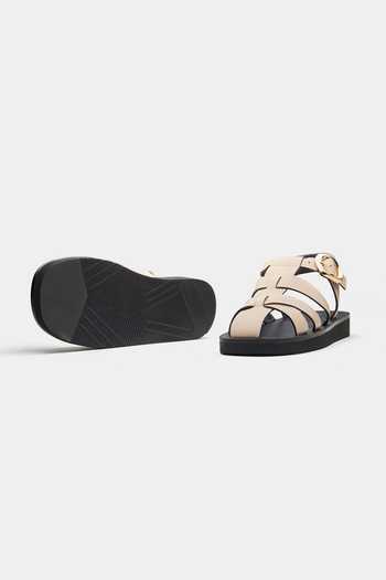 Buy Oroh Beige Francisca Cage-style Strap Flats Buy_Oroh_Beige Francisca Cage-style Strap Flats