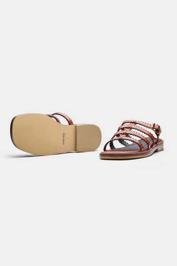 Oroh Tan Ines Scallop Strap Buckle Detail Flats Online at Aza Fashions Oroh_Tan Ines Scallop Strap Buckle Detail Flats _Online_at_Aza_Fashions