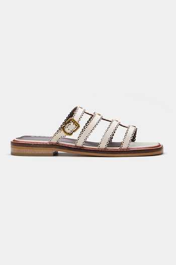 Oroh Beige Ines Scalloped Strap Buckle Detail Flats Online at Aza Fashions Oroh_Beige Ines Scalloped Strap Buckle Detail Flats _Online_at_Aza_Fashions