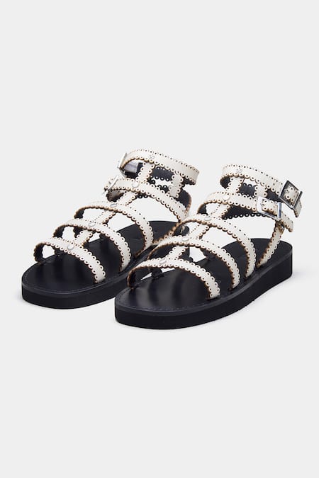 Oroh Xiomara Scalloped Strap Genuine Leather Flats 