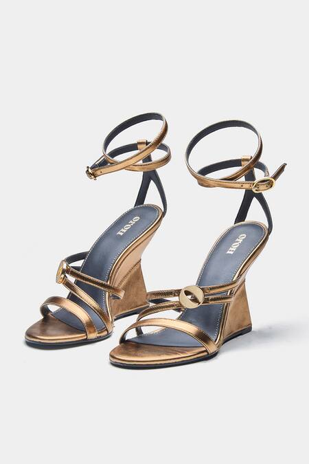 Shop_Oroh_Gold Buckles Angelina Strappy Wedge Sandals 