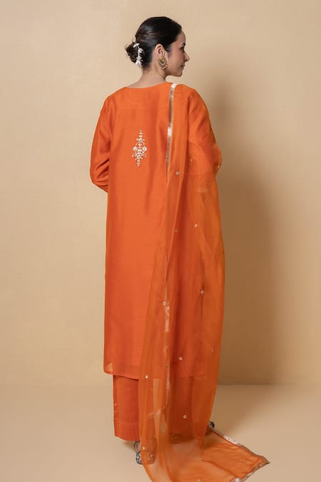 Kameez Orchid Marori Work Chanderi Kurta Set 