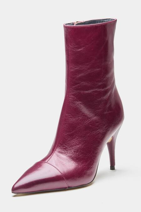 Shop_Oroh_Maroon Ramona Pointed Toe Pencil Heel Ankle Boots