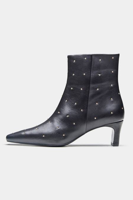 Shop_Oroh_Black Studs Marcela Embellished Ankle Boots _Online_at_Aza_Fashions