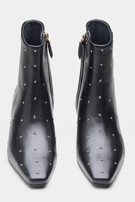 Shop_Oroh_Black Studs Marcela Embellished Ankle Boots 