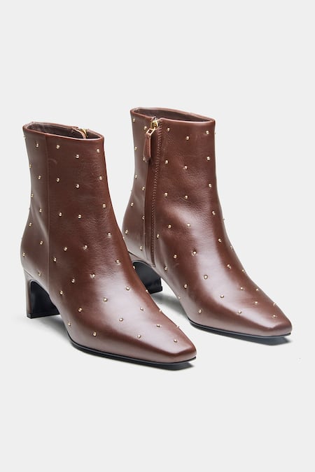 Oroh Marcela Studded Genuine Leather Ankle Boots 