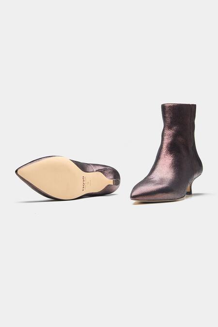 Oroh_Brown Marcia Pointed Toe Kitten Heel Ankle Boots _Online_at_Aza_Fashions