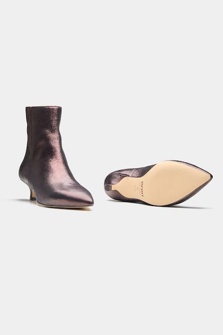 Buy_Oroh_Brown Marcia Pointed Toe Kitten Heel Ankle Boots _Online_at_Aza_Fashions