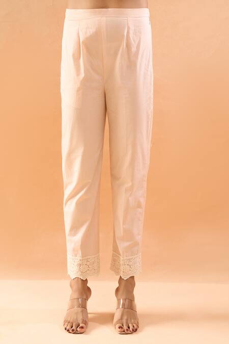 Neha Mehta Couture_Blush Cotton, Silk Cut Work, Embroidery, Sequins, Geometric Cutwork Kurta Set _Online_at_Aza_Fashions