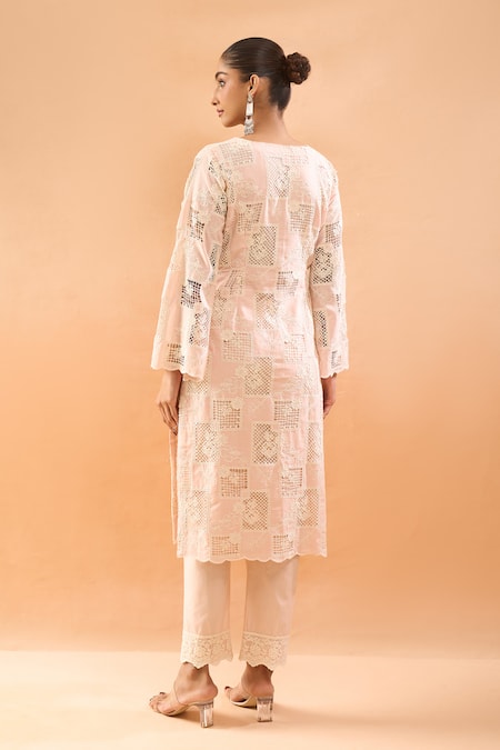 Neha Mehta Couture Geometric Cutwork Kurta Set 