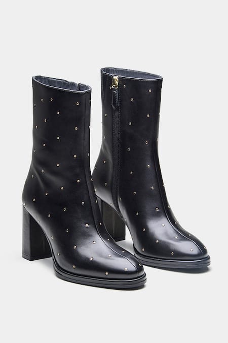 Oroh Samantha Studded Genuine Leather Ankle Boots 