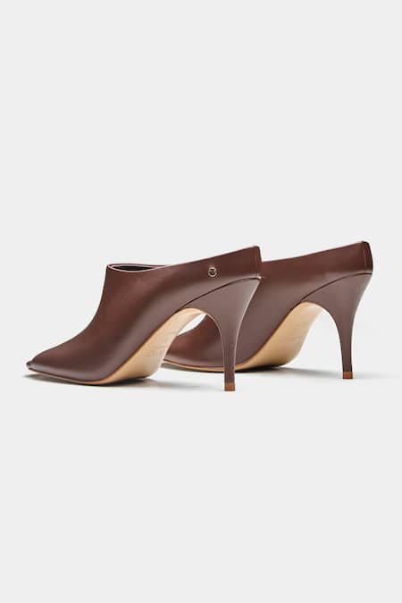 Oroh Celia Open Toe Pencil Heel Mules 