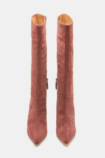 Shop_Oroh_Pink Blanca Genuine Leather Long Boots 