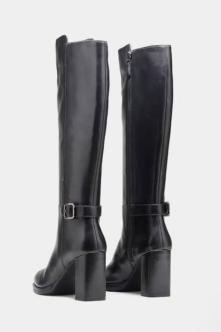Buy_Oroh_Black Buckles Narcisa Genuine Leather Long Boots 