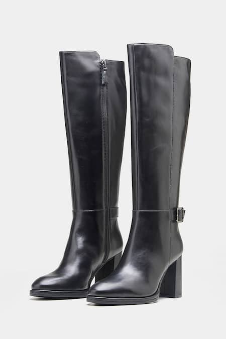 Shop_Oroh_Black Buckles Narcisa Genuine Leather Long Boots 