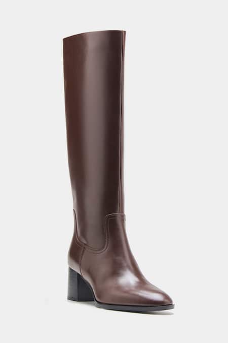 Oroh_Brown Manuela Genuine Leather Long Boots _Online_at_Aza_Fashions