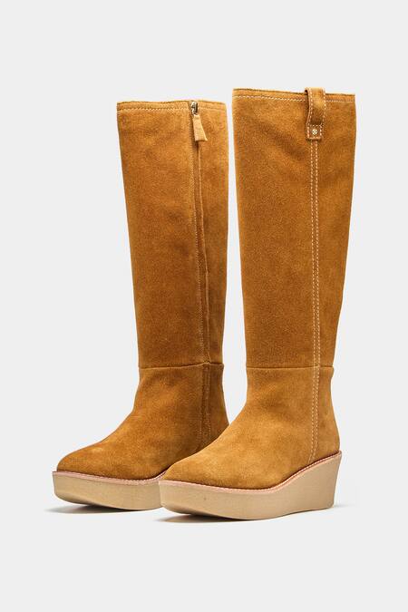 Shop_Oroh_Tan Micaela Genuine Leather Long Boots _Online_at_Aza_Fashions