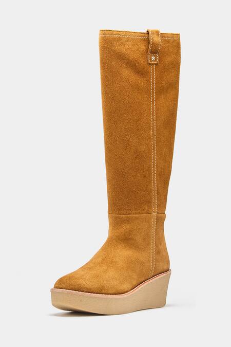 Oroh_Tan Micaela Genuine Leather Long Boots _at_Aza_Fashions