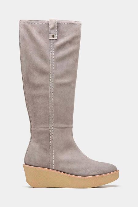 Buy_Oroh_Gray Micaela Genuine Leather Long Boots _Online_at_Aza_Fashions