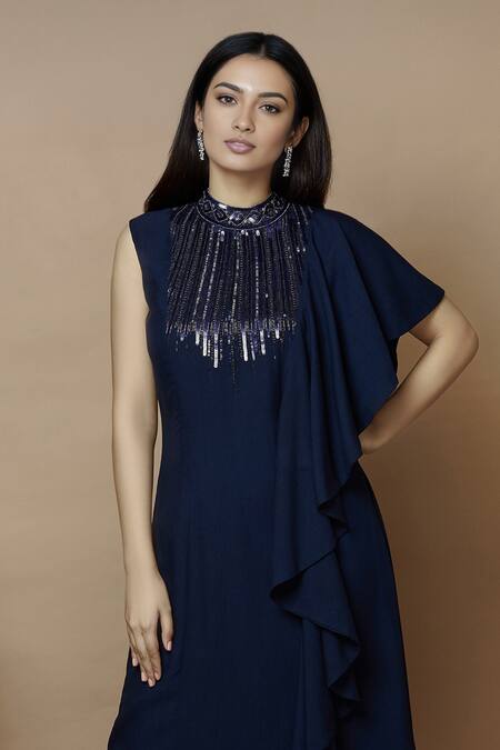 Buy Aariyana Couture Blue Sequins Embroidered Kurta With Pants Buy_Aariyana Couture_Blue Sequins Embroidered Kurta With Pants