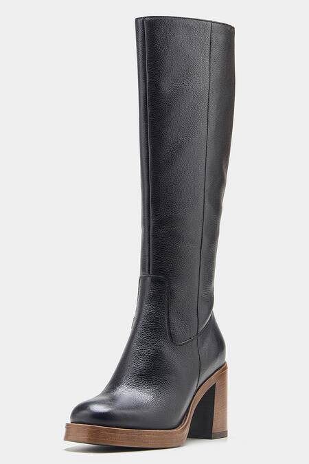 Oroh_Black Maria Genuine Leather Long Boots _Online_at_Aza_Fashions