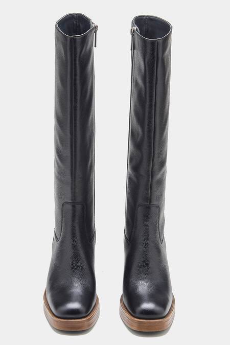 Shop_Oroh_Black Maria Genuine Leather Long Boots _Online_at_Aza_Fashions