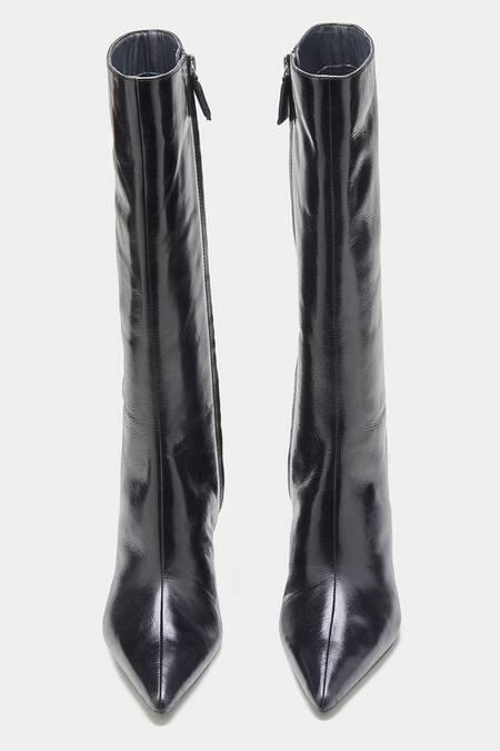 Shop Oroh Black Luz Genuine Leather Pointed Toe Long Boots Online at Aza Fashions Shop_Oroh_Black Luz Genuine Leather Pointed Toe Long Boots _Online_at_Aza_Fashions