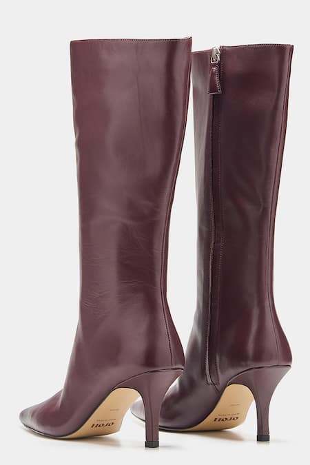 Oroh Luz Genuine Leather Pointed Toe Long Boots 