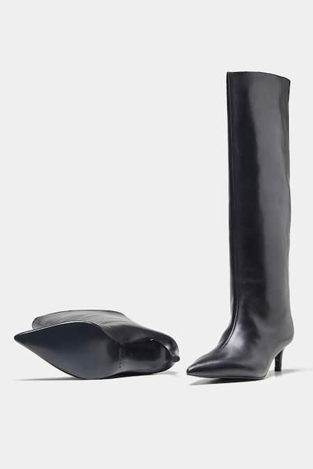 Oroh Black Paula Pointed Toe Kitten Heel Long Boots at Aza Fashions Oroh_Black Paula Pointed Toe Kitten Heel Long Boots _at_Aza_Fashions