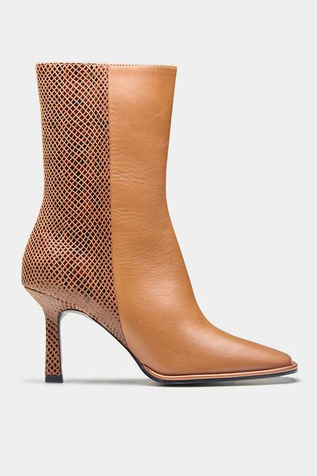 Buy_Oroh_Tan Julia Genuine Leather Ankle Boots _Online_at_Aza_Fashions