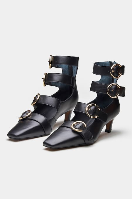 Oroh Mariana Buckle Detail Pointed Toe Pumps 