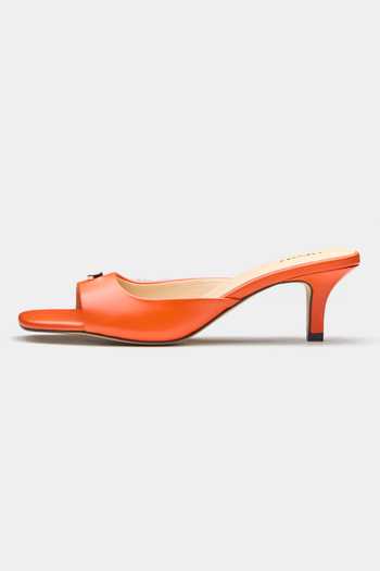 Oroh_Orange Buckles Barbara Genuine Leather Open-toe Pencil Heel Sandals _at_Aza_Fashions
