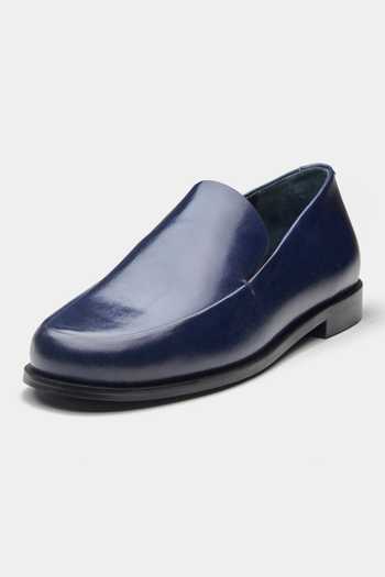 Oroh_Blue Veronica Genuine Leather Loafers _Online_at_Aza_Fashions