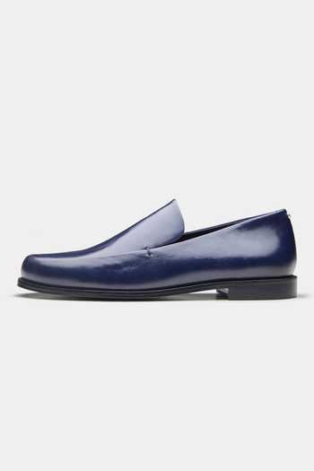 Oroh_Blue Veronica Genuine Leather Loafers _at_Aza_Fashions