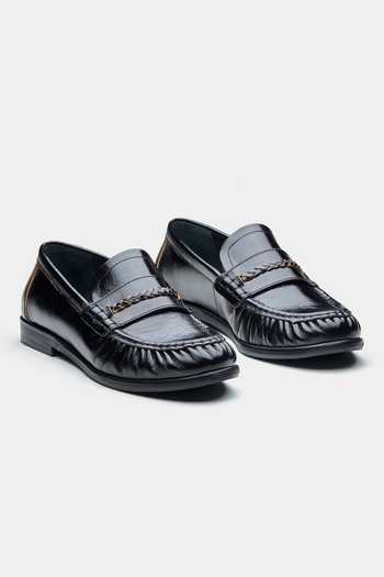 Oroh Fernanda Genuine Leather Chain Loafers 